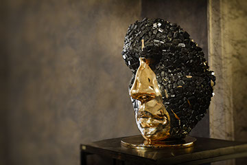 Giuseppe D'Angelo scultore opera in bronzo e tormalina nera