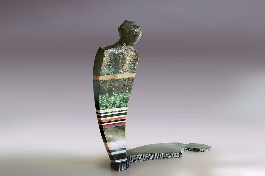 Giuseppe D'Angelo scultore, scultura in marmo policromo uomo