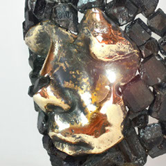 Scultura in tormalina e bronzo realizzata da Giuseppe D'Angelo